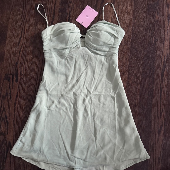 Hello Molly Sultry Vibes Strapless Mini Dress Sage - NWT - Picture 2 of 5